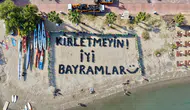 Bodrum Sahilinde Dikkat Çeken Mesaj: “Kirletmeyin!”