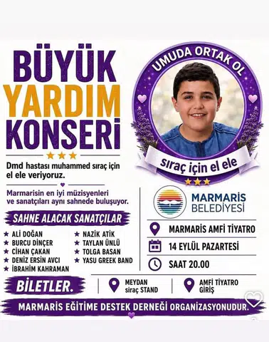 Siraç İçin Şarkılar Söylenecek: Marmaris’te Büyük Yardım Konseri