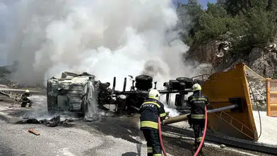 Milas-Yatağan Karayolunda Tır Alevlere Teslim Oldu
