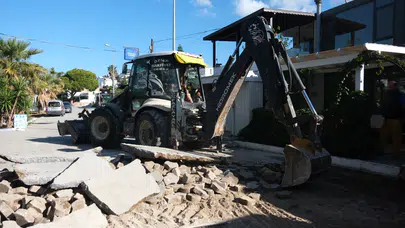 Bodrum’da Üstyapı Atağı: Plaj Caddesi’nin 2. Etabı Sahada