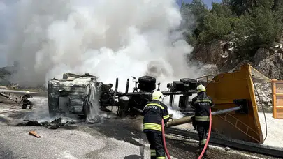 Milas-Yatağan Karayolunda Tır Alevlere Teslim Oldu