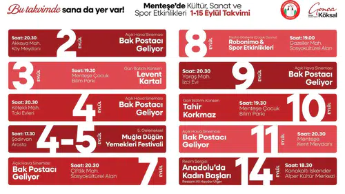 Menteşe’de Eylül Ayında Eğlence Bitmeyecek!