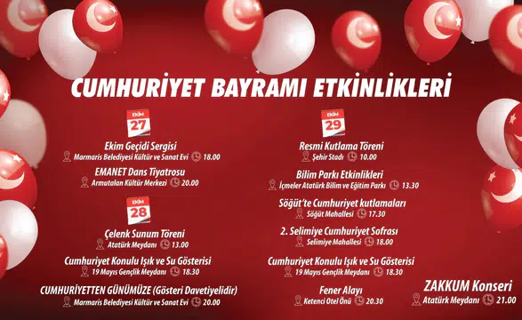 Tiyatrodan Konsere, Fener Alayından Zakkum’a: Marmaris’te 102. Yıl Kutlaması Başlıyor