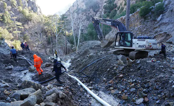 Köyceğiz’de Heyelan Alarmı: MUSKİ Saatler İçinde İsale Hattını Yeniledi