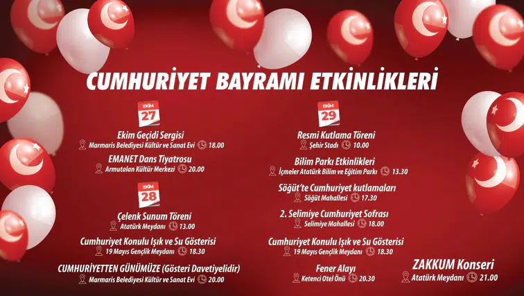 Tiyatrodan Konsere, Fener Alayından Zakkum’a: Marmaris’te 102. Yıl Kutlaması Başlıyor